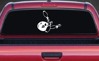 Funny Bowling Ball and Pins Sports Car or Truck Window Decal Sticker