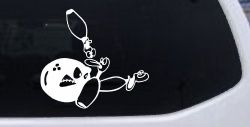 Funny Bowling Ball and Pins Sports Car or Truck Window Decal Sticker