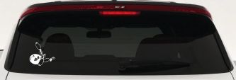 Funny Bowling Ball and Pins Sports Car or Truck Window Decal Sticker (White)