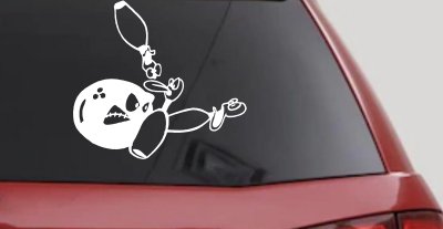 Funny Bowling Ball Pins Decal Car Truck Window Vinyl Sticker