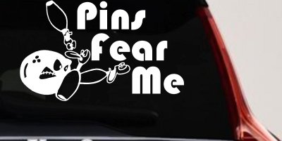 Pins Fear Me Bowling Decal for Car Truck Window Vinyl Sticker