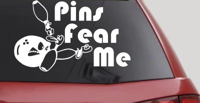 Pins Fear Me Bowling Decal for Car Truck Window Vinyl Sticker