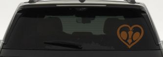 Lovebirds Kissing In Heart Car or Truck Window Decal Sticker (Copper)