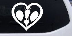 Lovebirds Kissing In Heart Car or Truck Window Decal Sticker