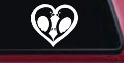 Lovebirds Kissing In Heart Car or Truck Window Decal Sticker