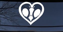 Lovebirds Kissing In Heart Car or Truck Window Decal Sticker