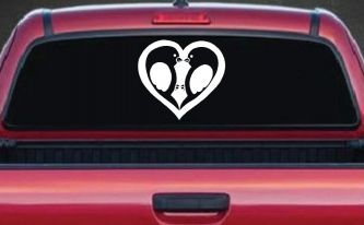 Lovebirds Kissing In Heart Car or Truck Window Decal Sticker