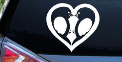 Lovebirds Kissing In Heart Car or Truck Window Decal Sticker