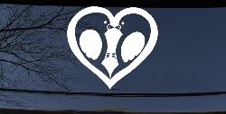 Lovebirds Kissing In Heart Car or Truck Window Decal Sticker