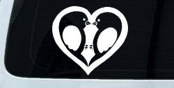Lovebirds Kissing In Heart Car or Truck Window Decal Sticker