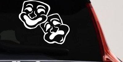 Drama Theater Masks Car Truck Window Vinyl Decal Sticker