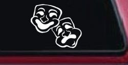 Drama Theater Masks Car or Truck Window Decal Sticker