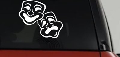 Drama Theater Masks Car Truck Window Vinyl Decal Sticker