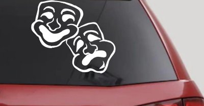 Drama Theater Masks Car Truck Window Vinyl Decal Sticker