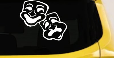 Drama Theater Masks Car Truck Window Vinyl Decal Sticker