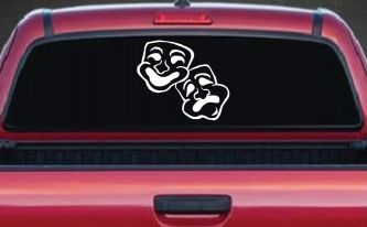 Drama Theater Masks Car or Truck Window Decal Sticker