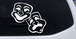 Drama Theater Masks Car or Truck Window Decal Sticker
