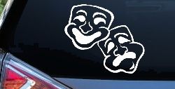 Drama Theater Masks Car or Truck Window Decal Sticker