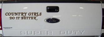 Country Girls do It Better Western Car or Truck Window Decal Sticker (Brown)