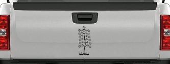 Flower Stalk Car or Truck Window Decal Sticker (Black)