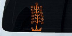 Flower Stalk Car Truck Window Vinyl Decal Sticker Auto Decor (Orange)