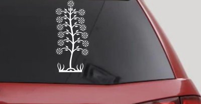 Flower Stalk Car Truck Window Vinyl Decal Sticker Auto Decor