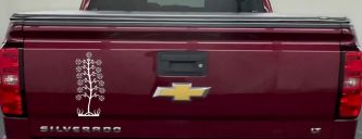 Flower Stalk Car or Truck Window Decal Sticker (White)