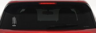 Flower Stalk Car or Truck Window Decal Sticker (White)
