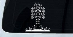 Flower Stalk Big Blooms And Vines Car or Truck Window Decal Sticker