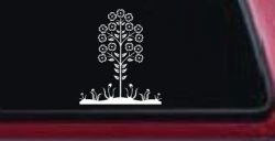 Flower Stalk Big Blooms And Vines Car or Truck Window Decal Sticker