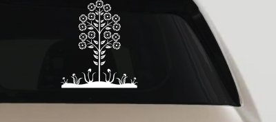 Flower Stalk Big Blooms Vines Car Truck Window Vinyl Decal Sticker