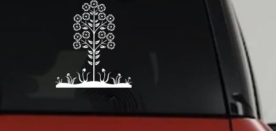 Flower Stalk Big Blooms Vines Car Truck Window Vinyl Decal Sticker