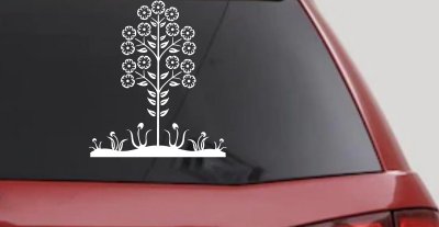 Flower Stalk Big Blooms Vines Car Truck Window Vinyl Decal Sticker