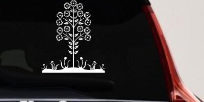 Flower Stalk Big Blooms Vines Car Truck Window Vinyl Decal Sticker