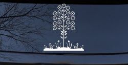 Flower Stalk Big Blooms And Vines Car or Truck Window Decal Sticker