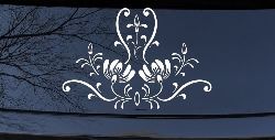 Swirl Flower Accent And Vines Car or Truck Window Decal Sticker