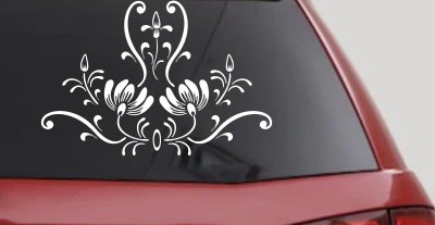 Swirl Flower and Vines Car Truck Window Decal Vinyl Sticker Accent