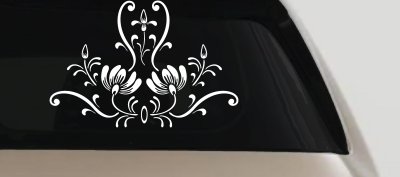 Swirl Flower and Vines Car Truck Window Decal Vinyl Sticker Accent
