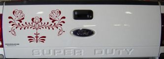 Flowers Swirl And Vines Car or Truck Window Decal Sticker (Purple Red)