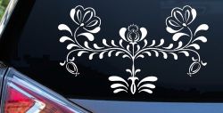 Flowers Swirl And Vines Car or Truck Window Decal Sticker