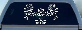 Flowers Swirl And Vines Car or Truck Window Decal Sticker