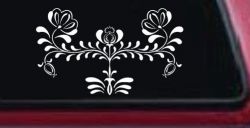 Flowers Swirl And Vines Car or Truck Window Decal Sticker