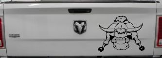 Mean Bad Bull Western Farm Ranch Car or Truck Window Decal Sticker (Black)