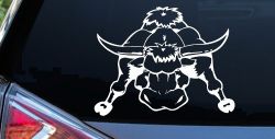 Mean Bad Bull Western Farm Ranch Car or Truck Window Decal Sticker