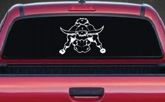 Mean Bad Bull Western Farm Ranch Car or Truck Window Decal Sticker