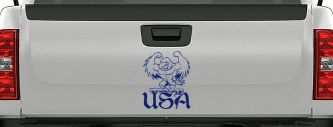 USA Muscle Bald Eagle Military Car or Truck Window Decal Sticker (Navy)