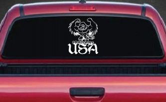 USA Muscle Bald Eagle Military Car or Truck Window Decal Sticker