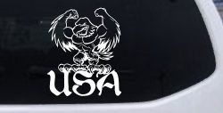 USA Muscle Bald Eagle Military Car or Truck Window Decal Sticker