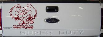 Muscular Bald Eagle Car or Truck Window Decal Sticker (Purple Red)