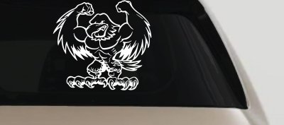 Muscular Bald Eagle Decal for Car Truck Window Sticker